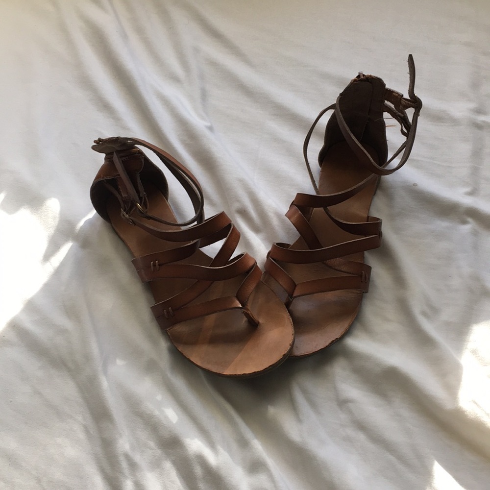 Brown Strappy Leather Sandals